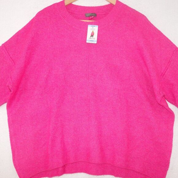 NEW Vince Camuto Center Seam Crewneck Soft Sweater Pink Paradox Women's Large - Picture 4 of 10